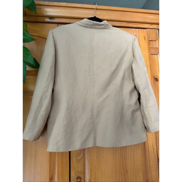 Kasper Petite Linen Blend Blazer Jacket Size 14P – Beige Tan, Classic - Picture 6 of 12